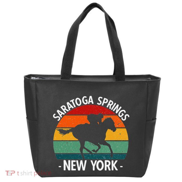 Saratoga Springs New York Toga Horse Racing Zip Tote Bag