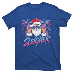 Sleigher Santa Neon 80s Christmas Fun T-Shirt