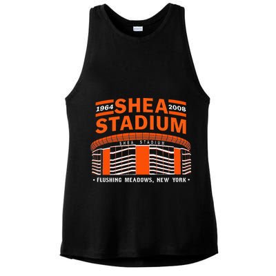 Shea Stadium New York Retro Baseball Park Vintage Old School Ladies PosiCharge Tri-Blend Wicking Tank