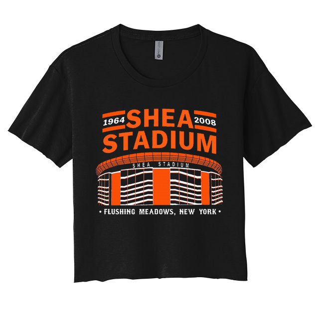 Shea Stadium New York Retro Baseball Park Vintage Old School Women's Crop Top Tee
