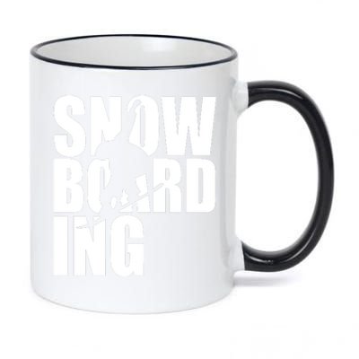 Snowboarding 11oz Black Color Changing Mug