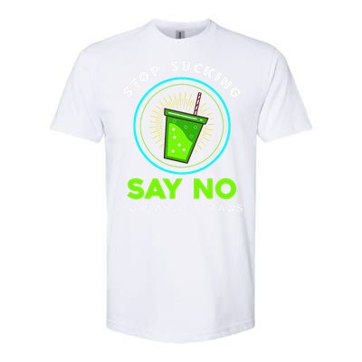 Stop Sucking No Plastic Straws Earth Day Softstyle CVC T-Shirt