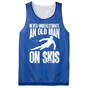 Skiing Skier Never Underestimate An Old On Skis Cool Gift Mesh Reversible Basketball Jersey Tank