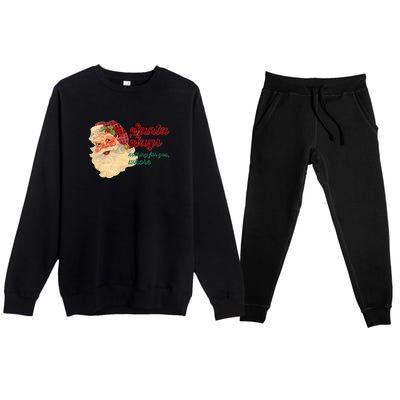 Santa Says Nothing For You Whore Premium Crewneck Sweatsuit Set