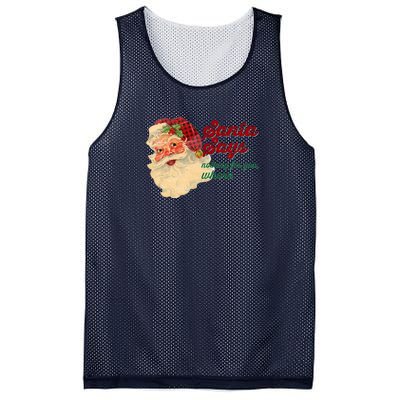 Santa Says Nothing For You Whore Mesh Reversible Basketball Jersey Tank