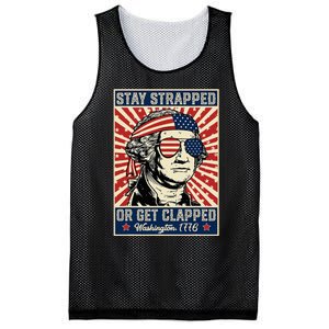 Stay Strapped Or Get Clapped George Washington Mesh Reversible Basketball Jersey Tank