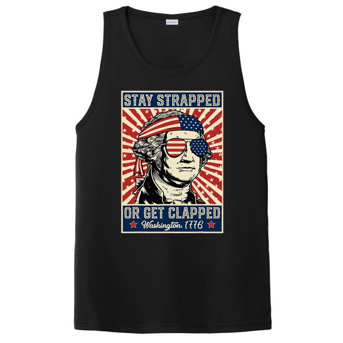 Stay Strapped Or Get Clapped George Washington PosiCharge Competitor Tank