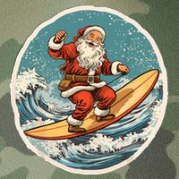 Surfing Santa On Surfboard Christmas In July Summer Surf Legacy Tie Dye Trucker Hat