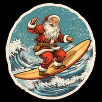 Surfing Santa On Surfboard Christmas In July Summer Surf Impact Tech Backpack