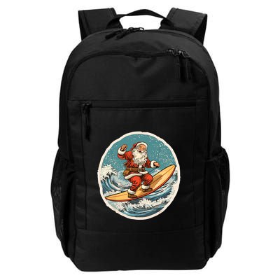 Surfing Santa On Surfboard Christmas In July Summer Surf Backpack