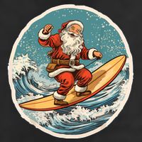 Surfing Santa On Surfboard Christmas In July Summer Surf 11oz C Handle Ceramic Mug