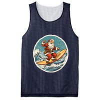 Surfing Santa On Surfboard Christmas In July Summer Surf Mesh Reversible Basketball Jersey Tank