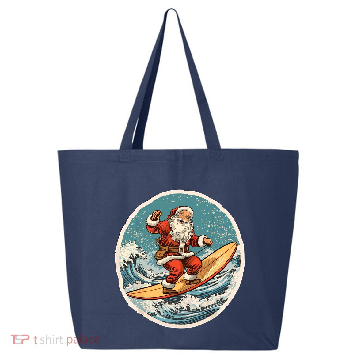 Surfing Santa On Surfboard Christmas In July Summer Surf 25L Jumbo Tote