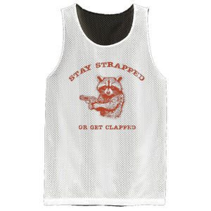 Stay Strapped Or Get Clapped Funny Lover Apparel Mesh Reversible Basketball Jersey Tank