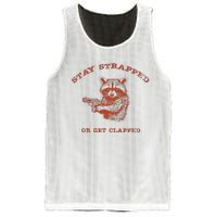 Stay Strapped Or Get Clapped Funny Lover Apparel Mesh Reversible Basketball Jersey Tank