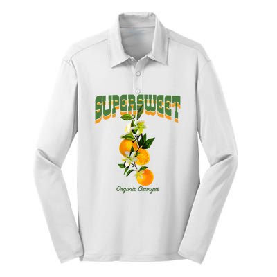 Super Sweet Organic Oranges Silk Touch Performance Long Sleeve Polo