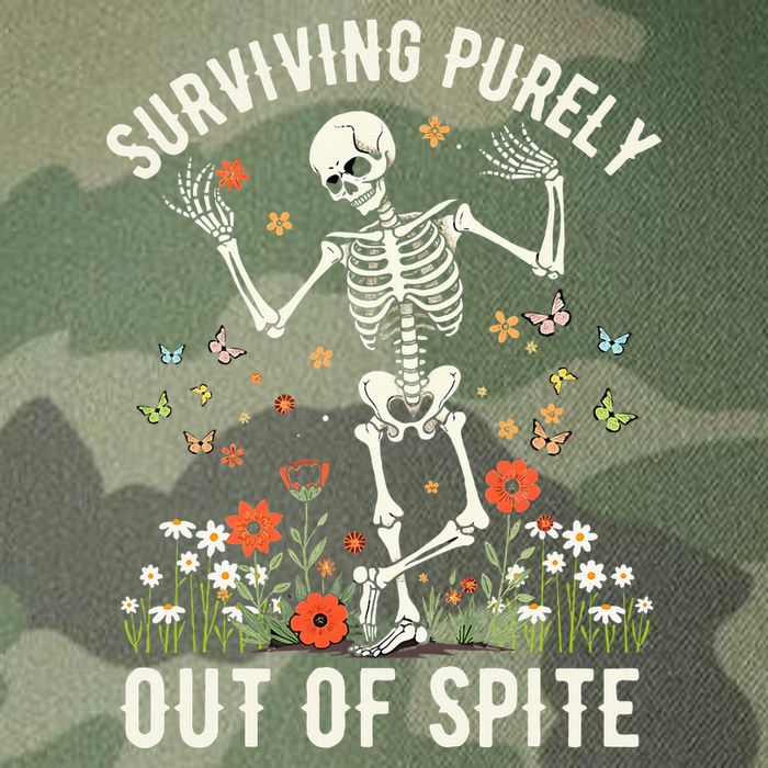 Skeleton Surviving Out Of Spite Alive Out Of Spite Legacy Tie Dye Trucker Hat
