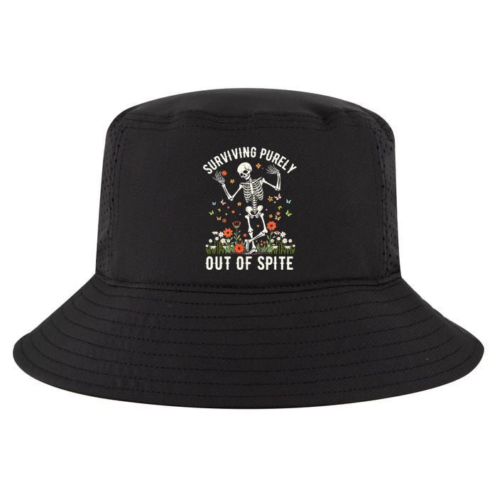 Skeleton Surviving Out Of Spite Alive Out Of Spite Cool Comfort Performance Bucket Hat