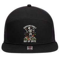 Skeleton Surviving Out Of Spite Alive Out Of Spite 7 Panel Mesh Trucker Snapback Hat