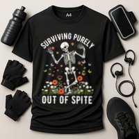 Skeleton Surviving Out Of Spite Alive Out Of Spite Performance Shirt