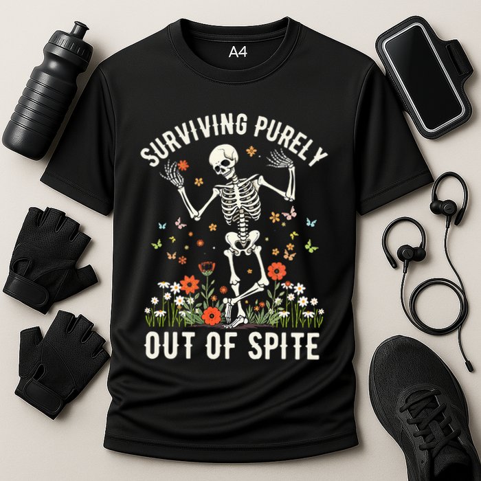 Skeleton Surviving Out Of Spite Alive Out Of Spite Performance Shirt