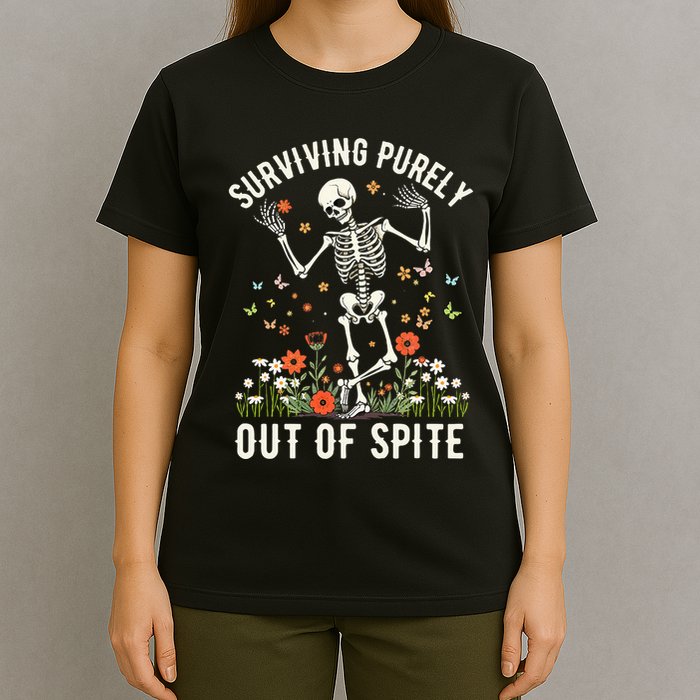 Skeleton Surviving Out Of Spite Alive Out Of Spite T-Shirt