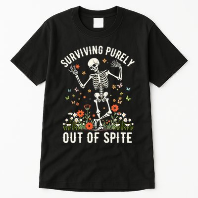 Skeleton Surviving Out Of Spite Alive Out Of Spite Tall T-Shirt