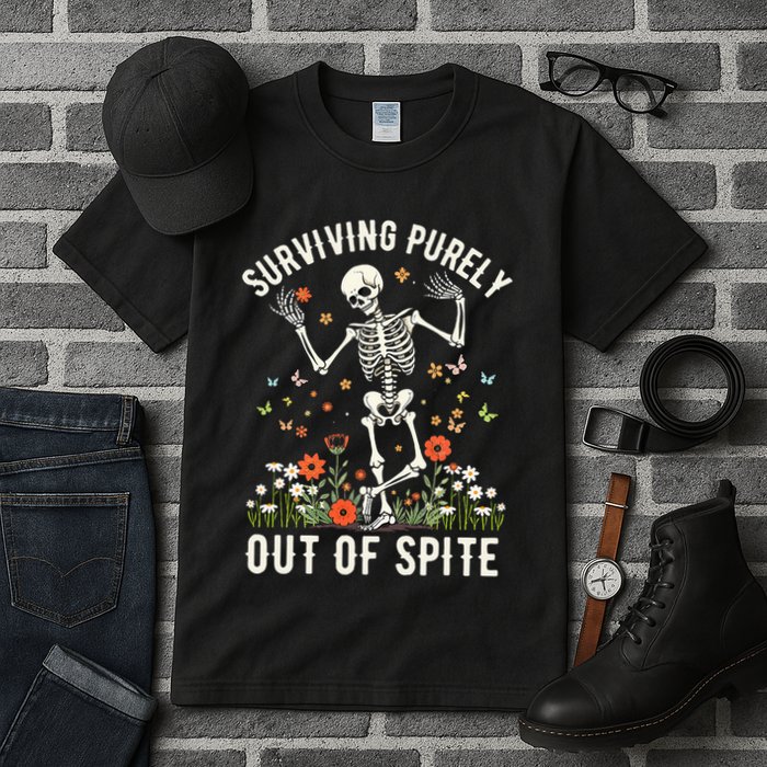 Skeleton Surviving Out Of Spite Alive Out Of Spite Tall T-Shirt
