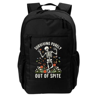 Skeleton Surviving Out Of Spite Alive Out Of Spite Daily Commute Backpack