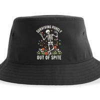 Skeleton Surviving Out Of Spite Alive Out Of Spite Sustainable Bucket Hat