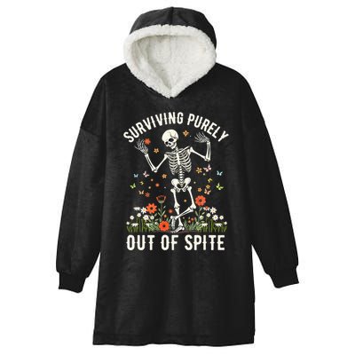 Skeleton Surviving Out Of Spite Alive Out Of Spite Hooded Wearable Blanket