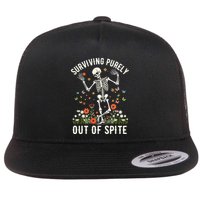 Skeleton Surviving Out Of Spite Alive Out Of Spite Flatbill Hat