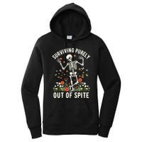 Skeleton Surviving Out Of Spite Alive Out Of Spite Women's Pullover Hoodie