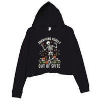 Skeleton Surviving Out Of Spite Alive Out Of Spite Crop Fleece Hoodie