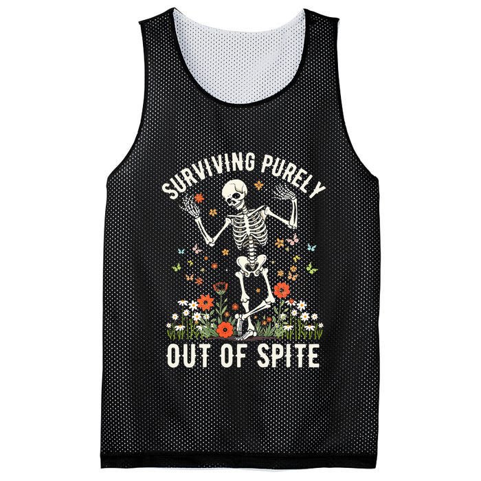 Skeleton Surviving Out Of Spite Alive Out Of Spite Mesh Reversible Basketball Jersey Tank