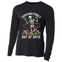 Skeleton Surviving Out Of Spite Alive Out Of Spite Cooling Performance Long Sleeve Crew