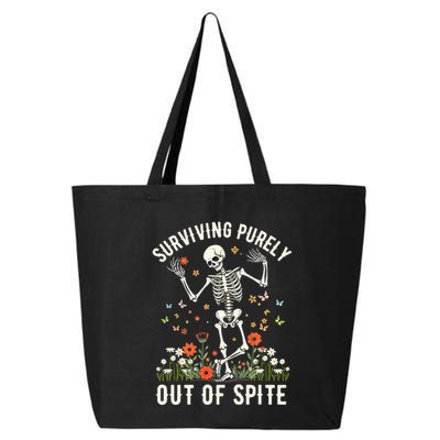 Skeleton Surviving Out Of Spite Alive Out Of Spite 25L Jumbo Tote