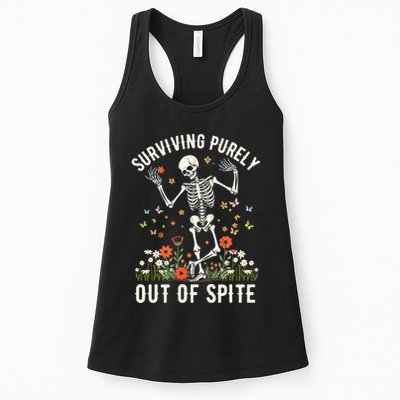 Skeleton Surviving Out Of Spite Alive Out Of Spite Womens Tank Top