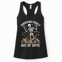 Skeleton Surviving Out Of Spite Alive Out Of Spite Womens Tank Top