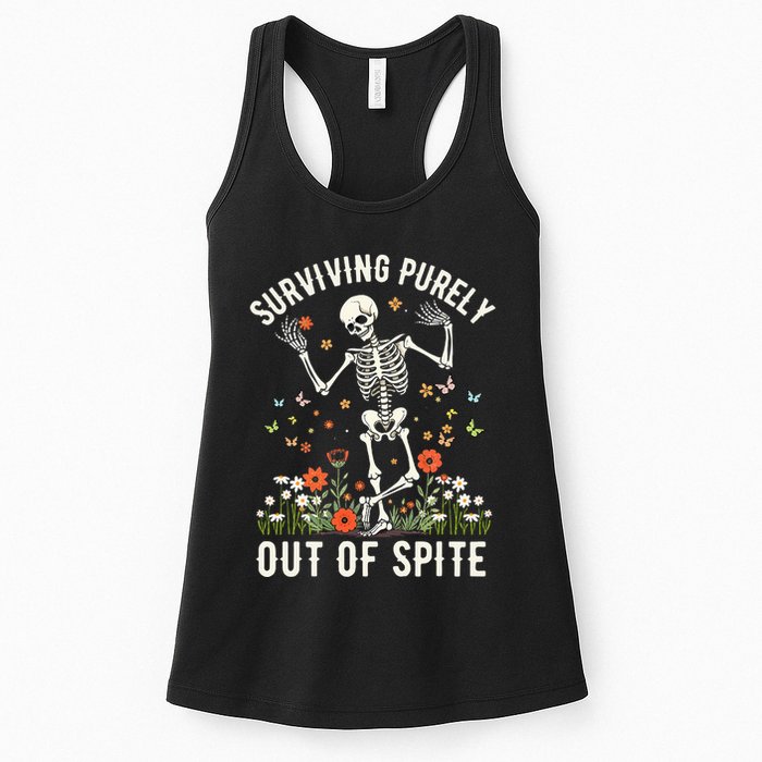 Skeleton Surviving Out Of Spite Alive Out Of Spite Womens Tank Top