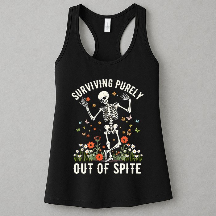 Skeleton Surviving Out Of Spite Alive Out Of Spite Womens Tank Top