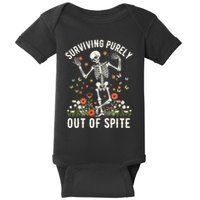 Skeleton Surviving Out Of Spite Alive Out Of Spite Baby Bodysuit