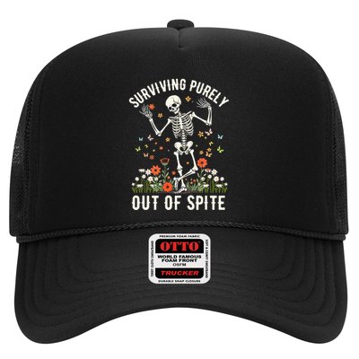 Skeleton Surviving Out Of Spite Alive Out Of Spite Trucker Hat