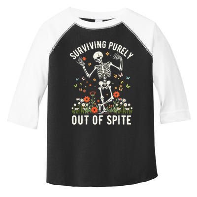 Skeleton Surviving Out Of Spite Alive Out Of Spite Toddler Fine Jersey T-Shirt