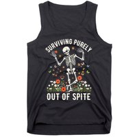 Skeleton Surviving Out Of Spite Alive Out Of Spite Tank Top