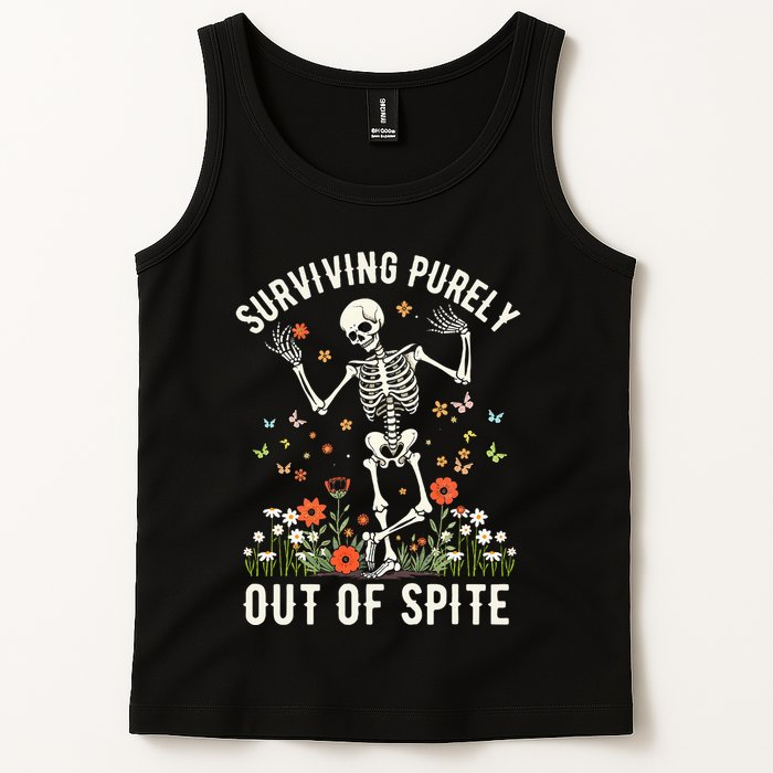 Skeleton Surviving Out Of Spite Alive Out Of Spite Tank Top