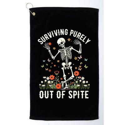 Skeleton Surviving Out Of Spite Alive Out Of Spite Golf Towel