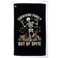 Skeleton Surviving Out Of Spite Alive Out Of Spite Golf Towel