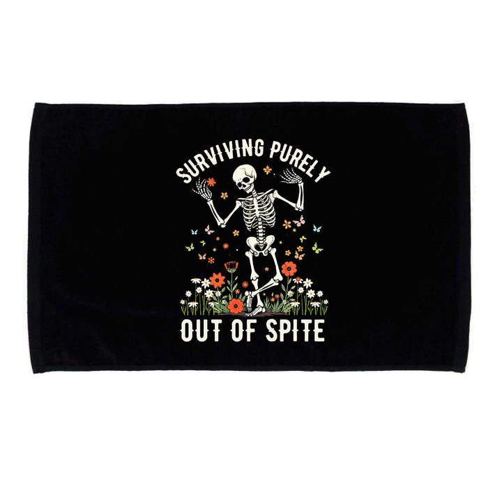 Skeleton Surviving Out Of Spite Alive Out Of Spite Microfiber Hand Towel
