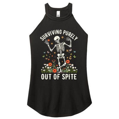 Skeleton Surviving Out Of Spite Alive Out Of Spite Women's Perfect Tri Rocker Tank